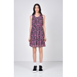 VESTITO DA DONNA MACULATO FUXIA E VERDE ART 12235