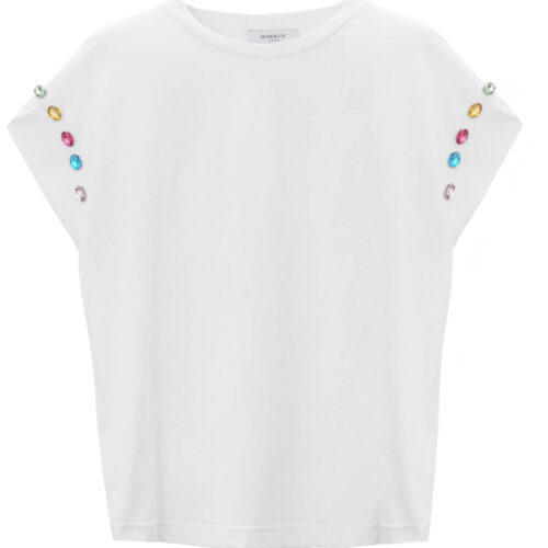 T-SHIRT DONNA MARKUP BIANCA CON GIOIELLI mw461004