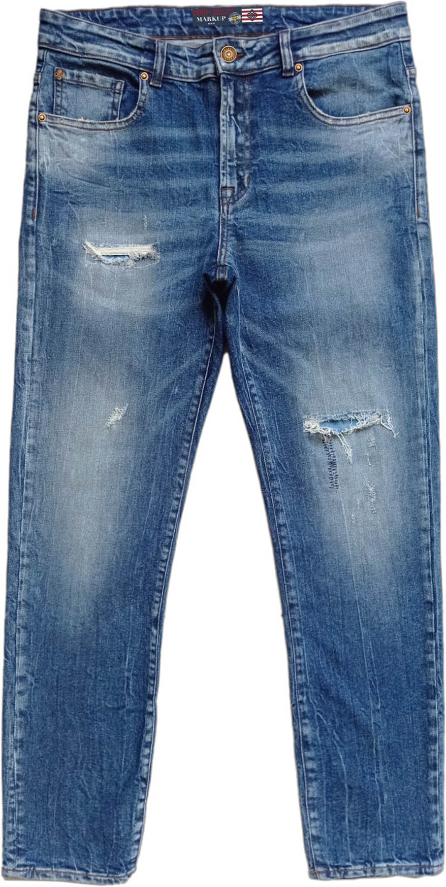 JEANS UOMO MARKUP REGULAR FIT CON ROTTURE MK795016