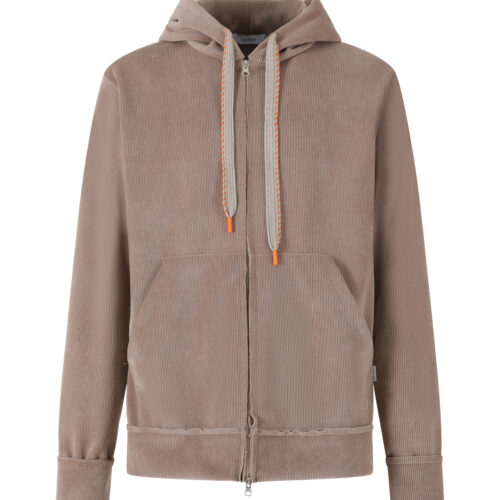FELPA UOMO CON CAPPUCCIO E ZIP OVER-D OE1F2W5F28