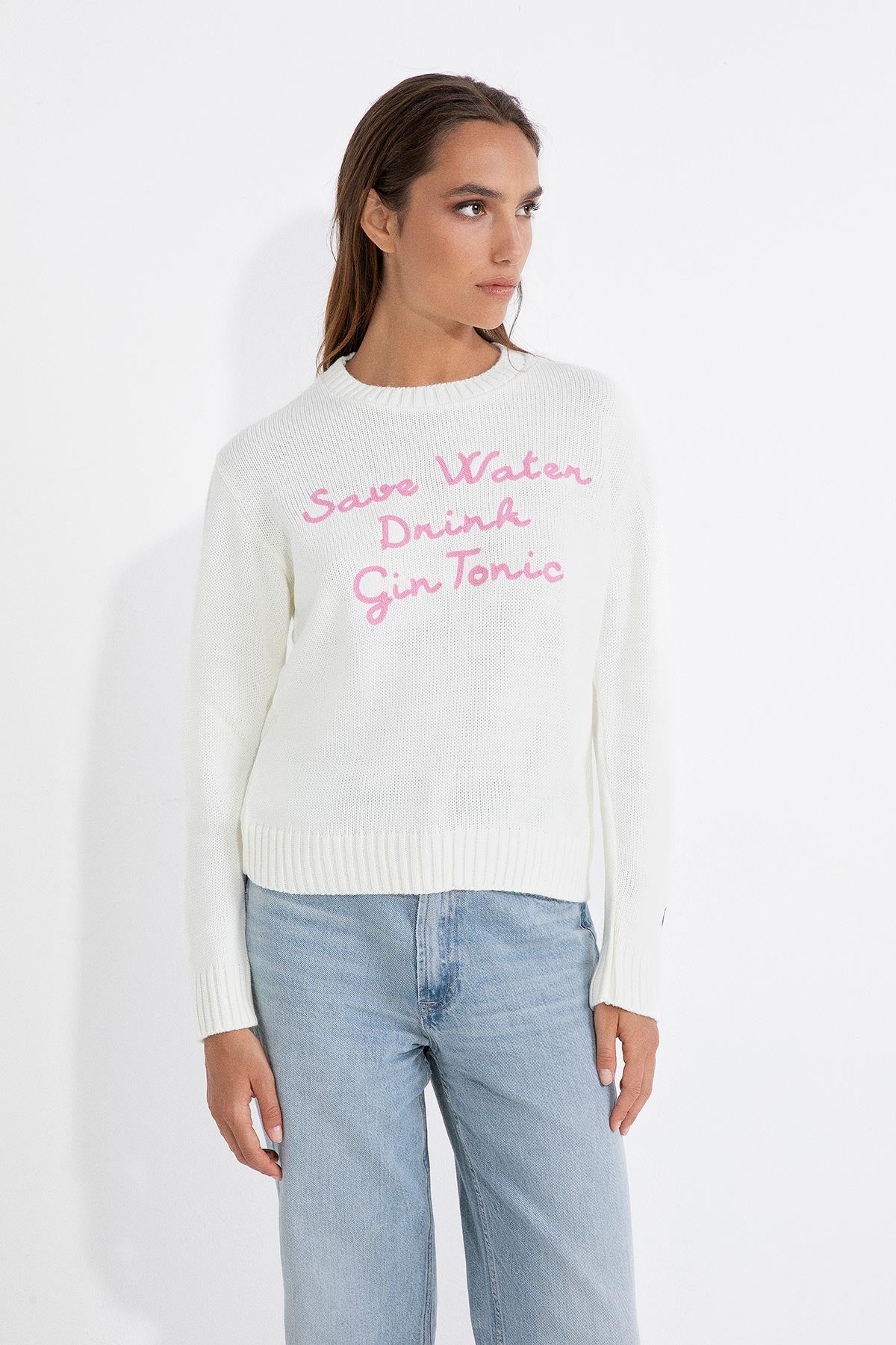 MAGLIA DA DONNA SUPERCULTURE ''SAVE WATER DRINK GIN TONIC''