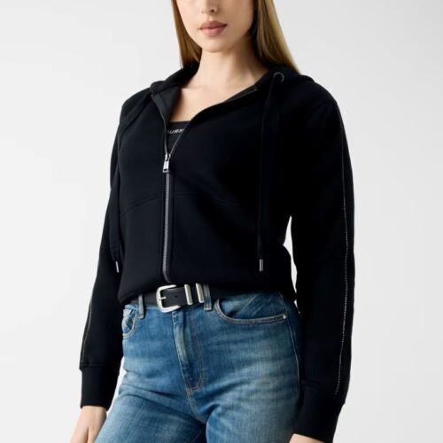 FELPA GUESS DONNA CON ZIP E STRASS