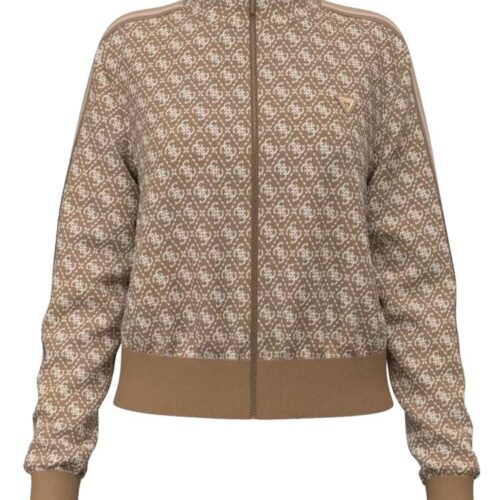 FELPA DONNA GUESS CON ZIP LOGO ALL OVER